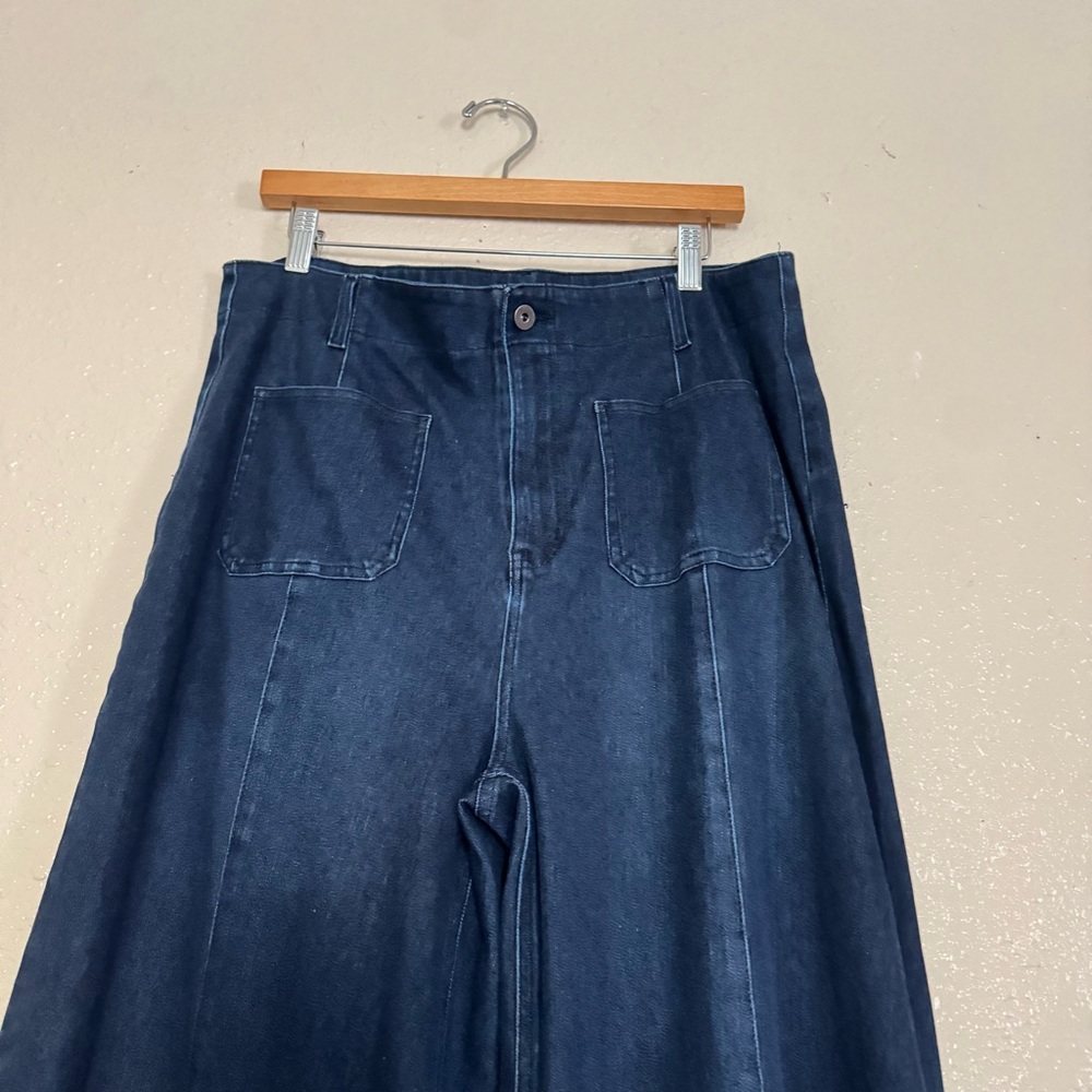 Halara Flex High Waisted Pockets Washed Casual Wide Leg Jeans - Picture 3 of 11